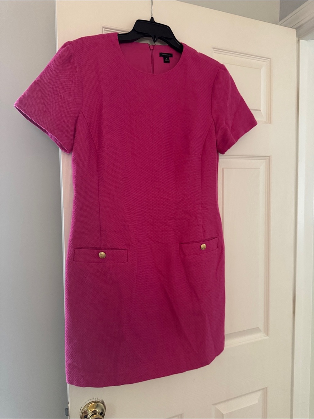 Ann Taylor Tweed Dress with Gold Buttons